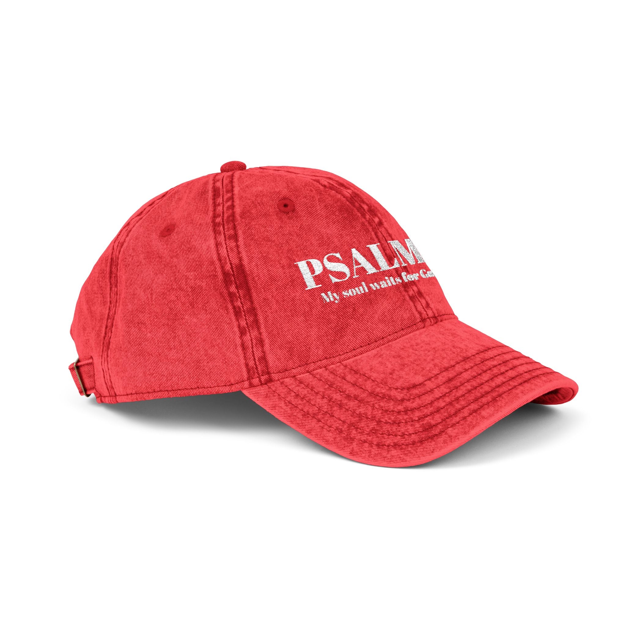 Psalm 62 Vintage Embroidered Cap – Distressed Faith Baseball Hat