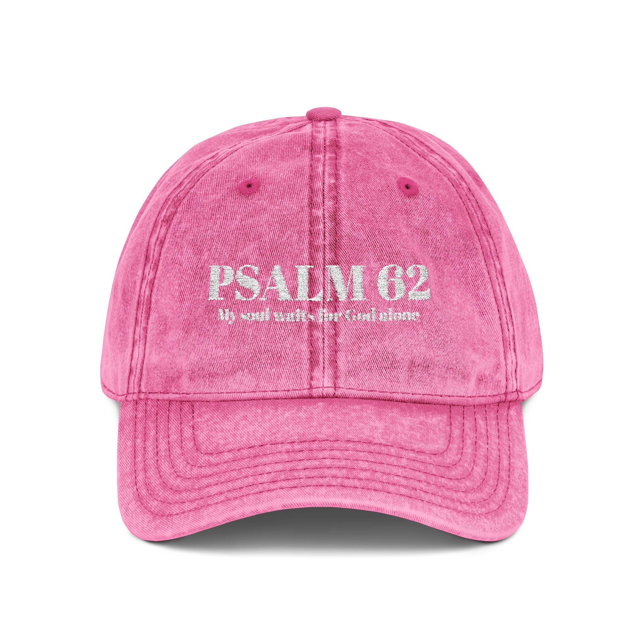 Psalm 62 Vintage Embroidered Cap – Distressed Faith Baseball Hat