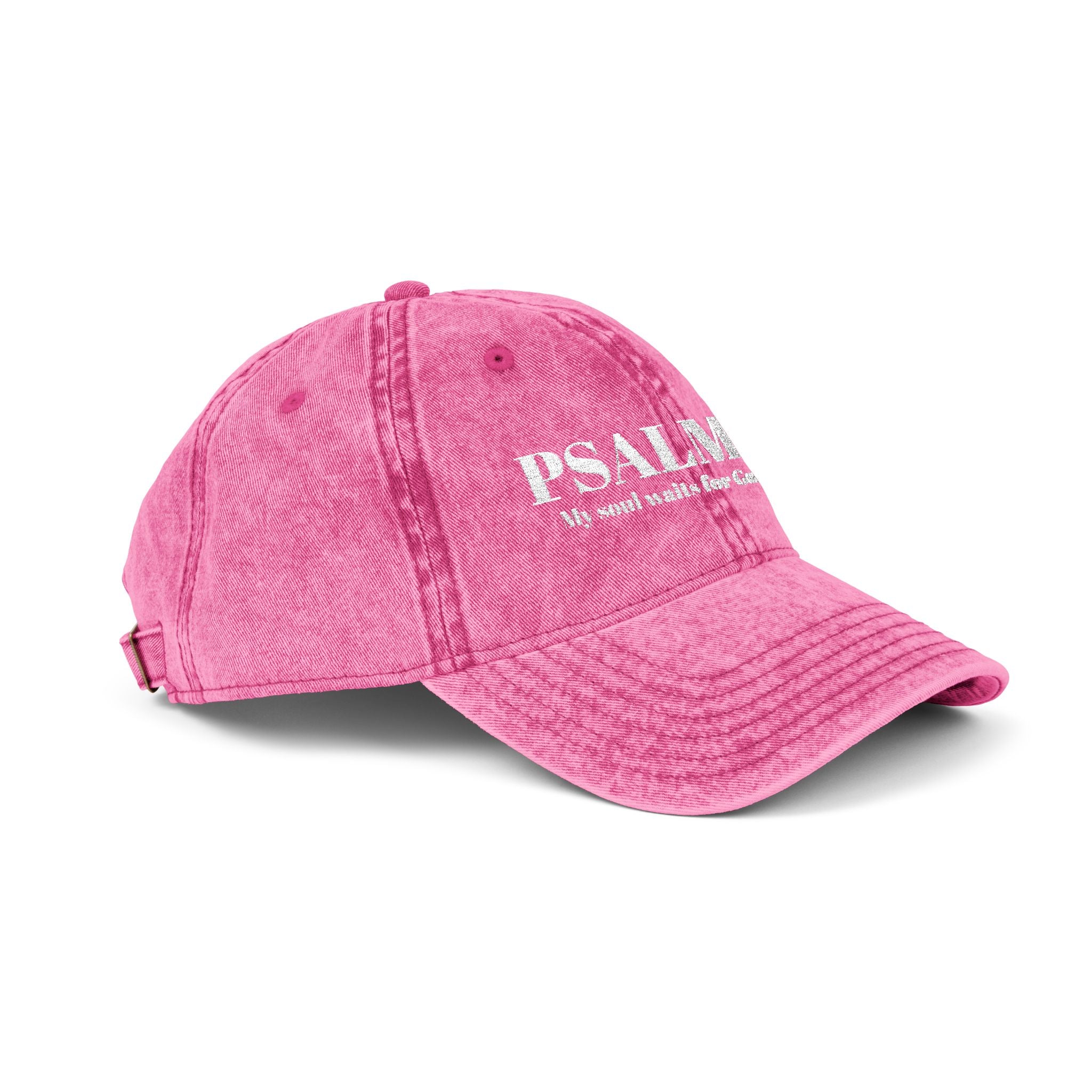 Psalm 62 Vintage Embroidered Cap – Distressed Faith Baseball Hat